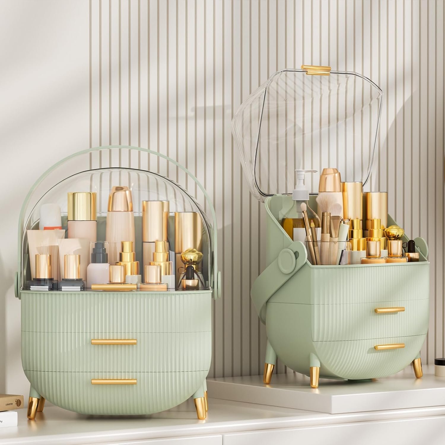 Ocean Mint Green Dustproof Skincare Organizer Image 2