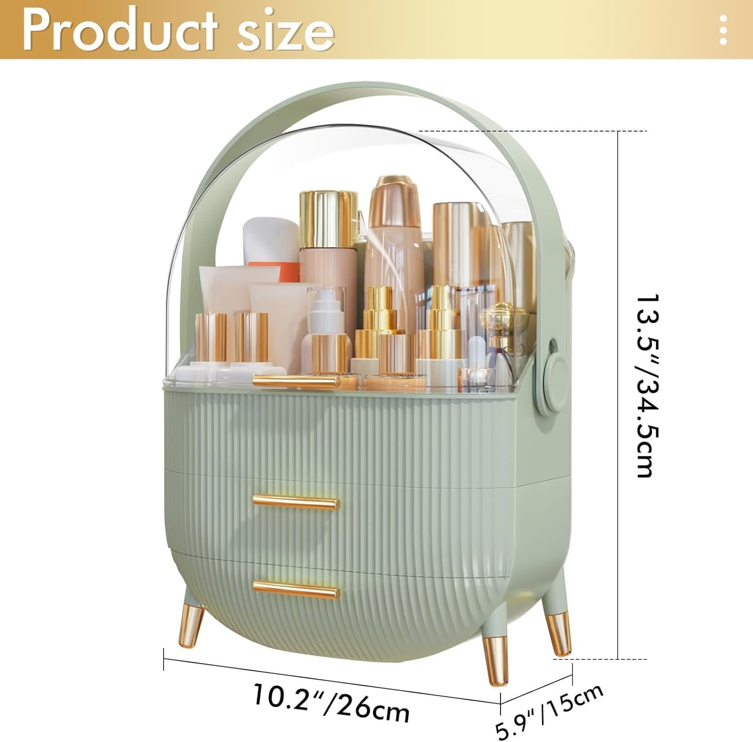 Ocean Mint Green Dustproof Skincare Organizer Image 3
