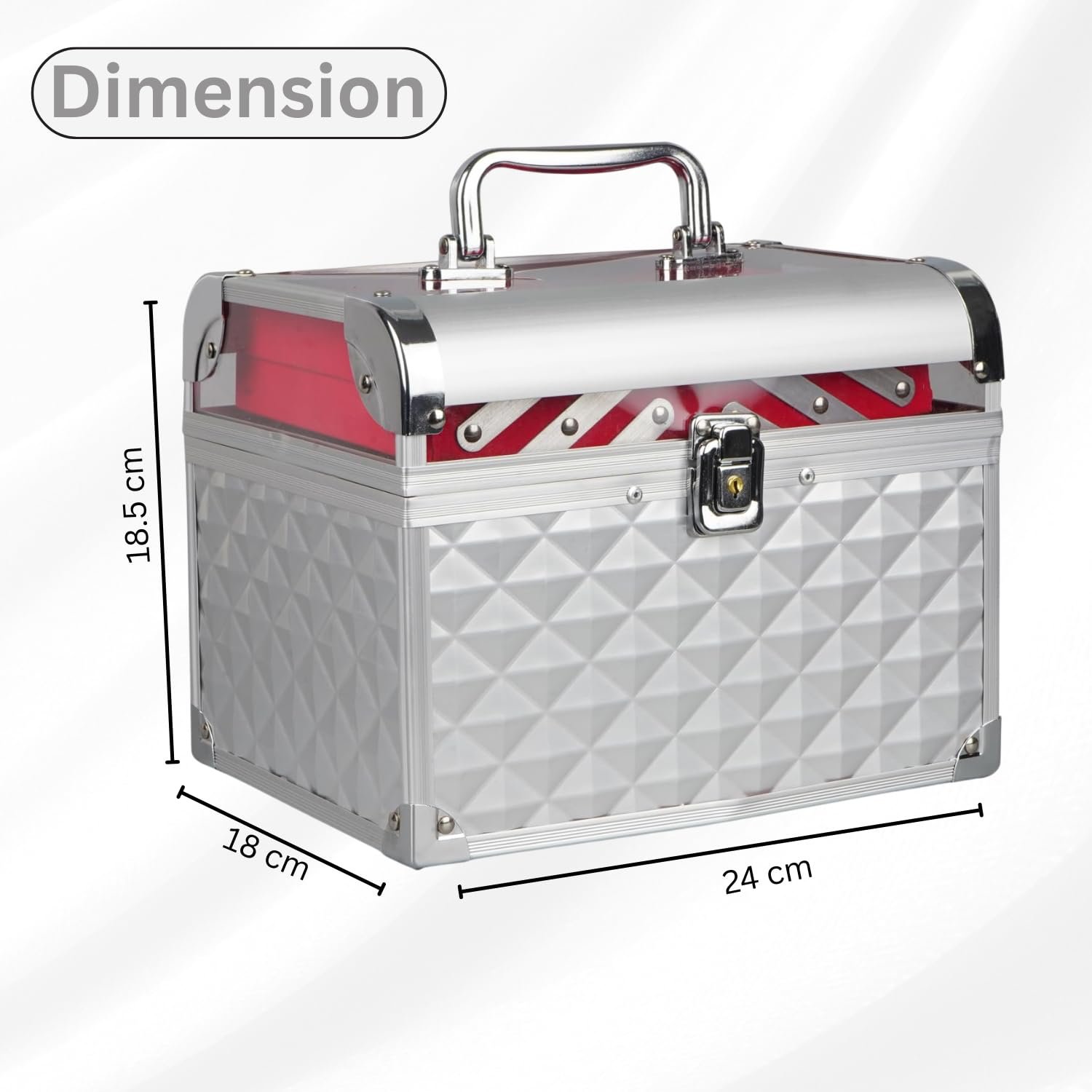 Ocean Heavy-Duty 4-Tray Metallic Vanity Box Image 4